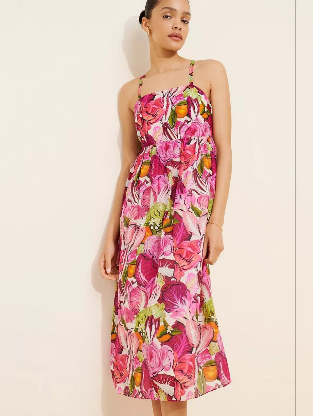 Anthropologie Rachel Antonoff Rebecca Silk Blend Floral Bow Back Midi Dress